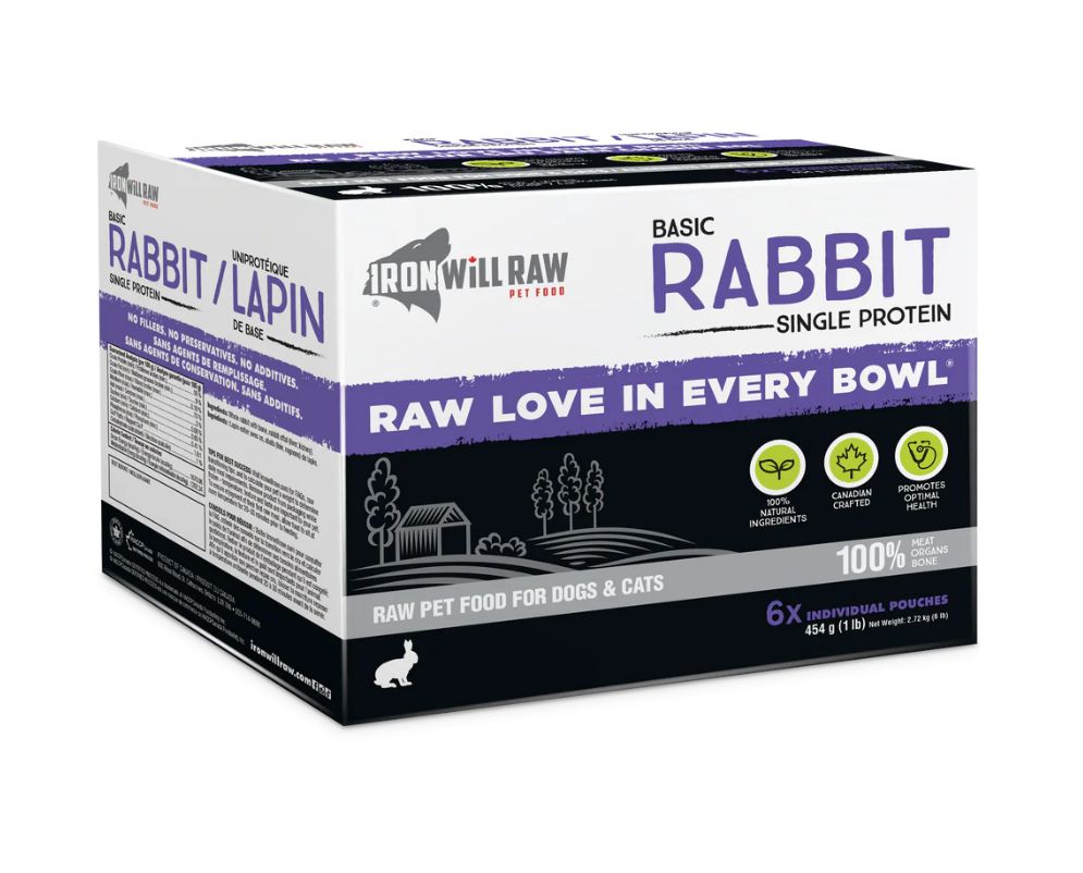 Iron Will Raw Dog/Cat GF Basic Rabbit Single Protein 6/1 lb