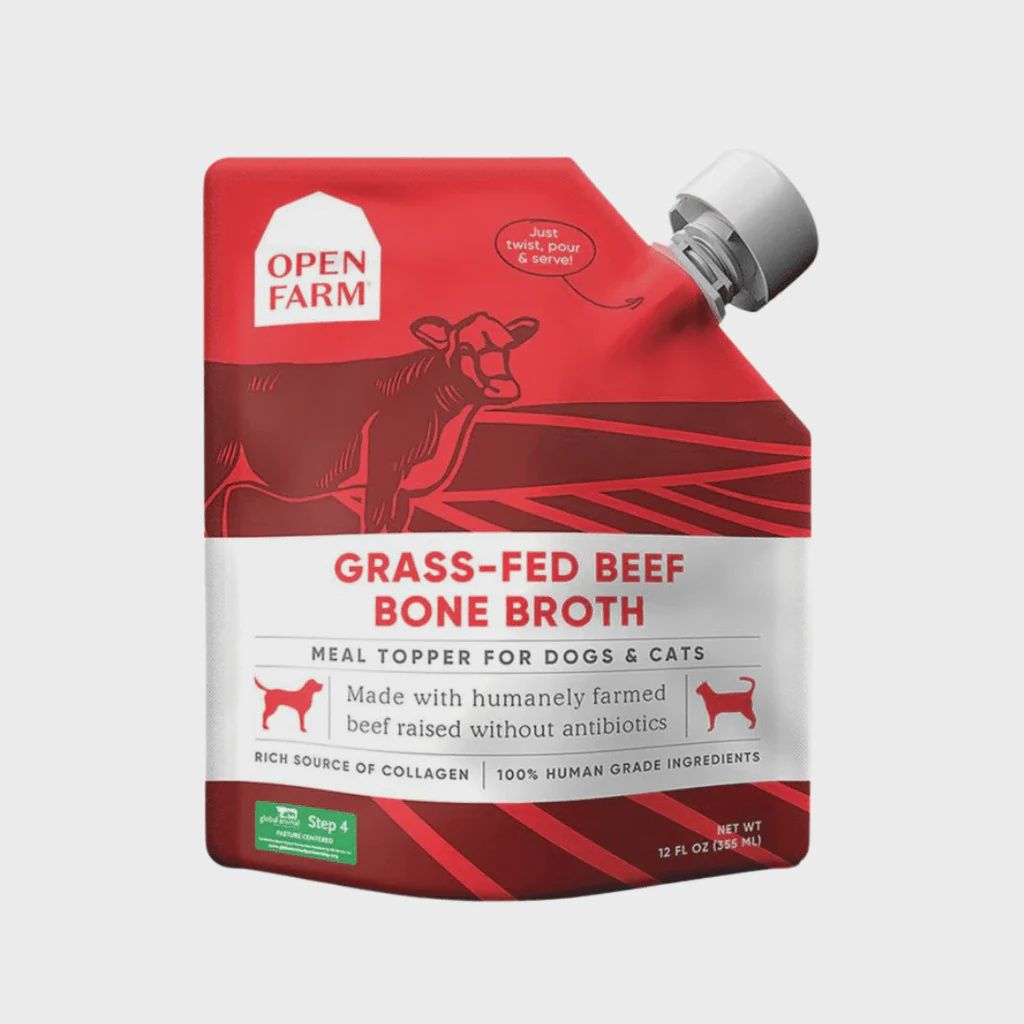Open Farm Dog/Cat Bone Broth Topper Grass-Fed Beef 12 oz