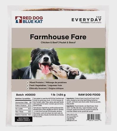 RDBK Everyday Raw Farmhouse Fare (Chicken &amp; Beef ) for Dogs 4 x 1/4 lb