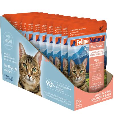 Feline Natural - Lamb &amp; King Salmon Feast Pouch 85g (Case of 12)