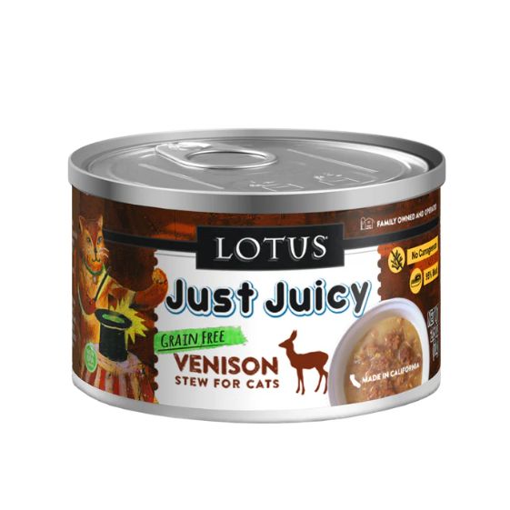 Lotus - Just Juicy Venison Stew - SINGLE Cat Can, 2.5oz