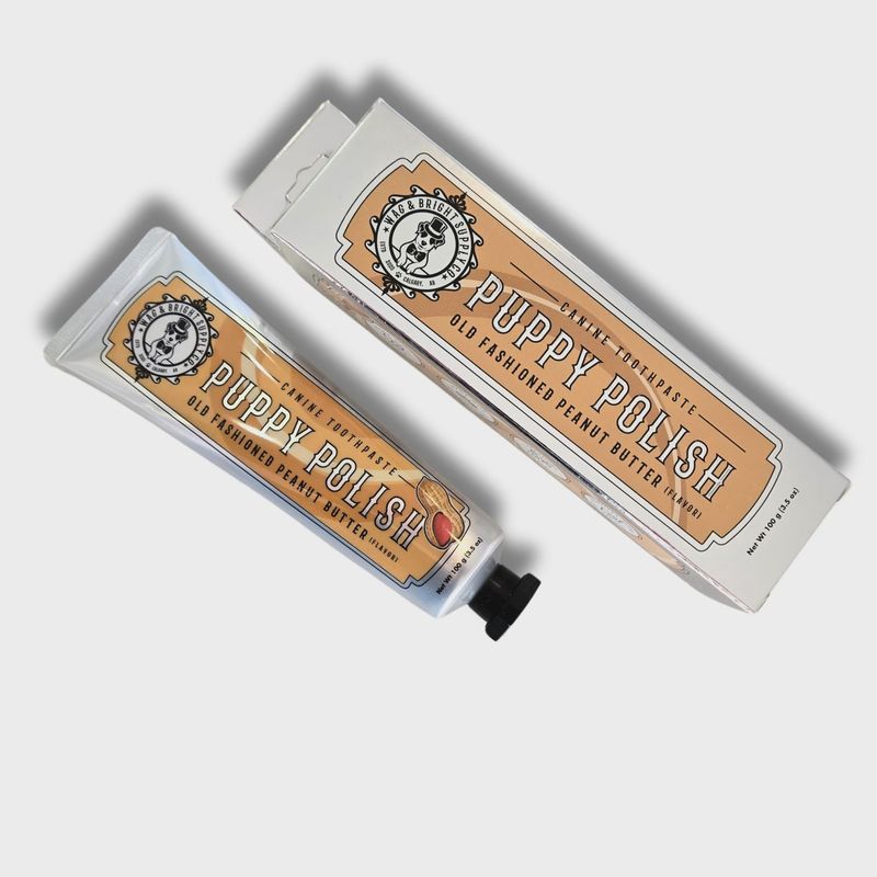 Wag &amp; Bright - Puppy Polish - Natural Canine Toothpaste - Old Fashioned Peanut Butter