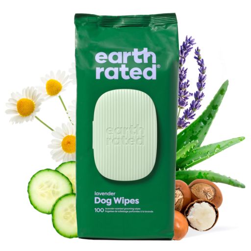 Earth Rated Lavender Dog Grooming Wipes  100 Count