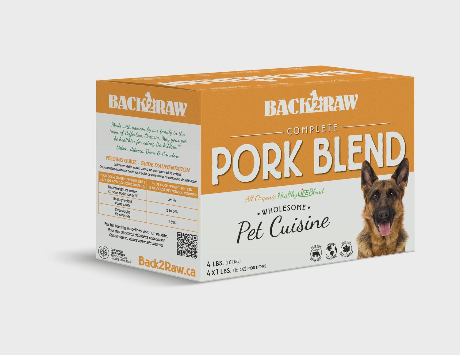 BACK2RAW Dog Complete Pork Blend 4lb