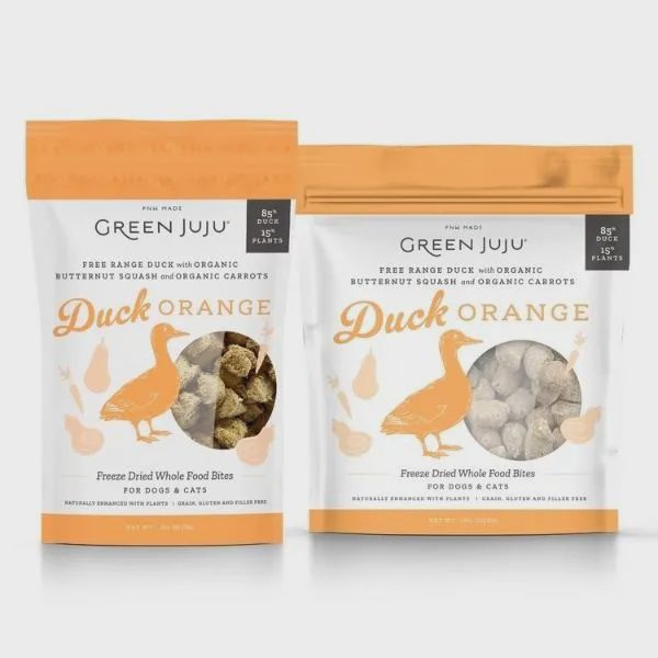 Green Juju Dog/Cat FD Whole Food Bites Duck Orange 7.5 oz