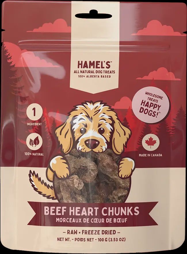 Hamel&#39;s Dog Freeze-Dried Beef Heart Chunks 100g
