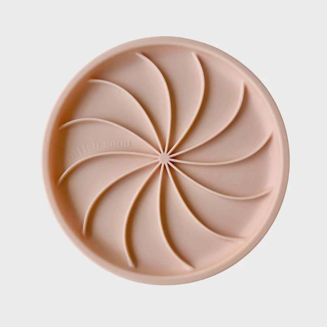 Ollie b good Wheelies Lick Mat &amp; Lid - Peach