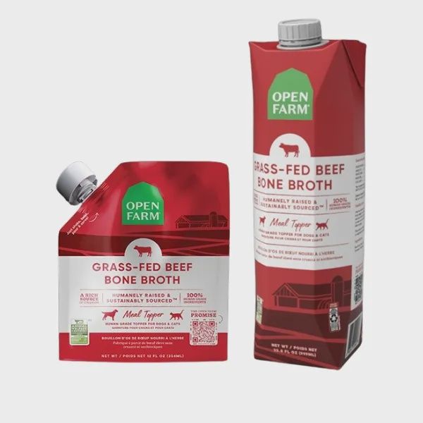Open Farm Dog/Cat Bone Broth Topper GrssFed Beef 32oz