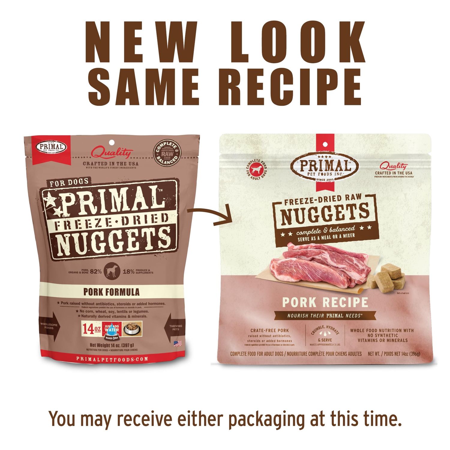 Primal Dog Freeze Dried Pork 14 oz