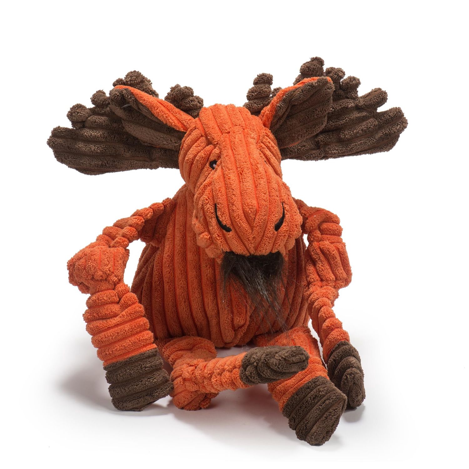 HUGGLE HOUNDS Plush Corduroy Durable Knotties Moose Dog Toy