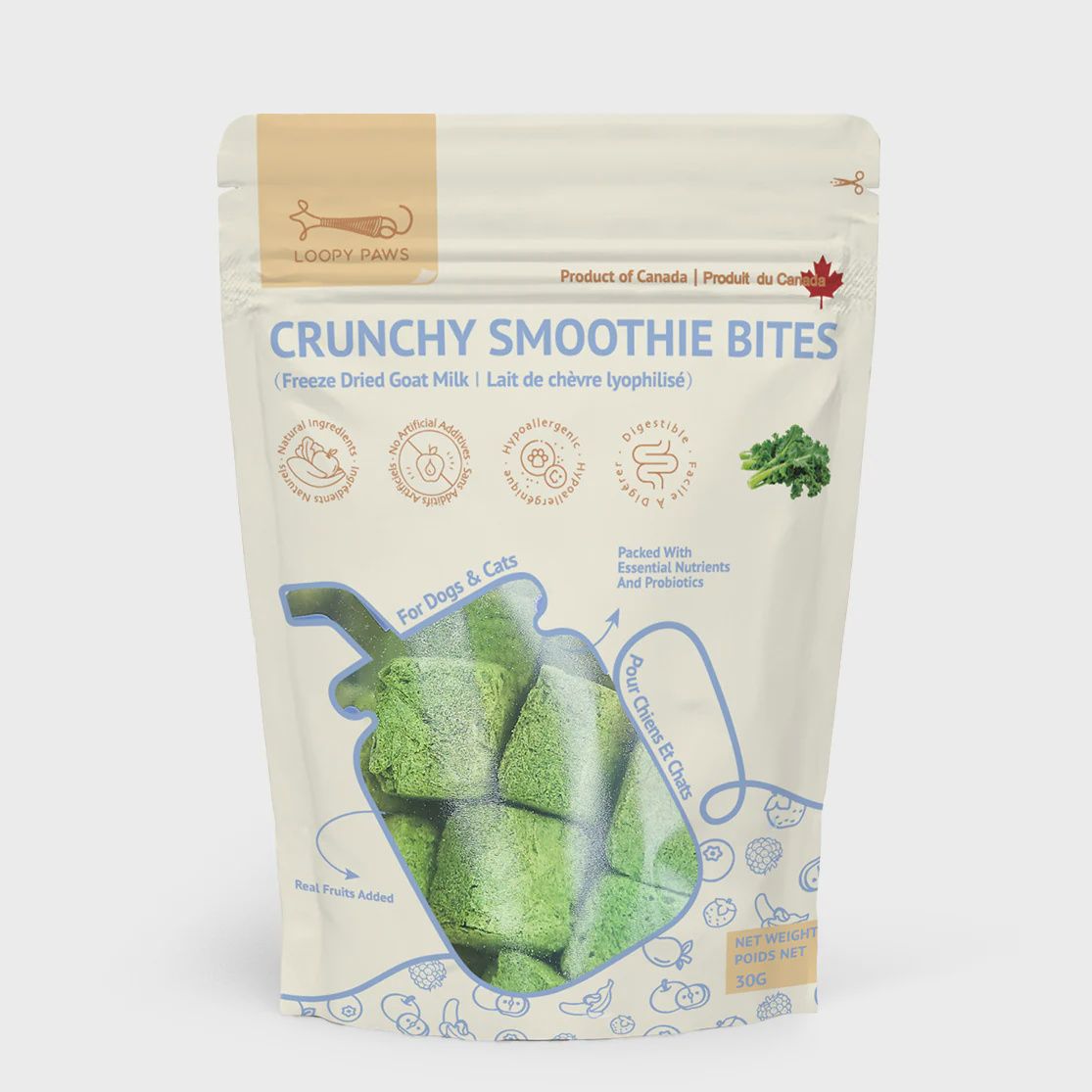 Loopy Paws Crunchy Smoothie Bites - Kale