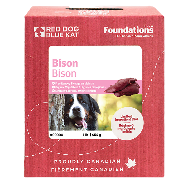 RDBK - Foundations Dog BISON - SINGLE Frozen Raw Dog Food, 1lb