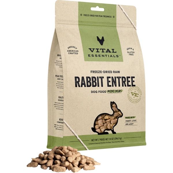 Vital Essentials FD Raw Rabbit Entree Mini Nibs 14OZ