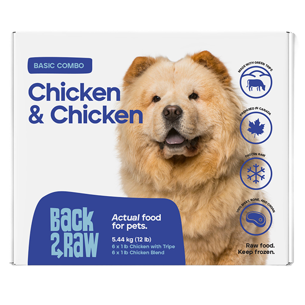 BACK2RAW Basic Chicken w/Tripe &amp; Chicken Blend 12lb BOX