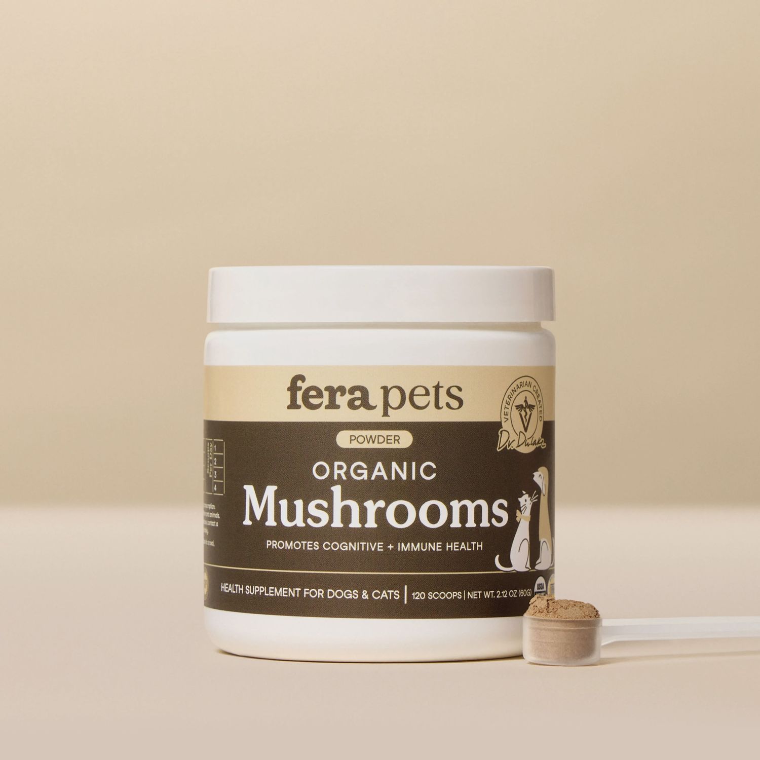 Fera Pet Organics USDA Organic Mushroom Blend for Immune Support for Dogs &amp; Cats