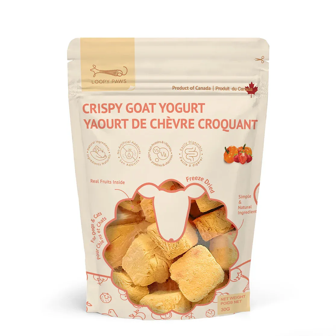 Loopy Paws Crispy Goat Yogurt Chunk Pumpkin 30g