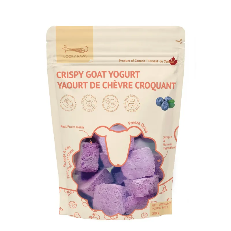 Loopy Paws Crispy Goat Yogurt Chunk Blueberry 30g