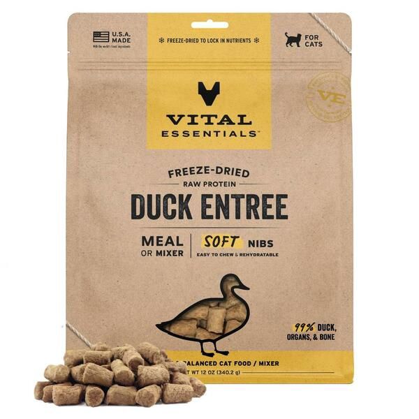 Vital ESSENTIALS FD Raw Duck Entree&amp;Mixer Soft Nibs 12OZ | Cat