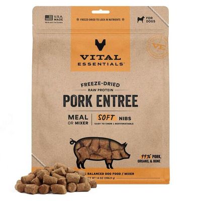 VITAL ESSENTIALS FD Raw Pork Entree &amp; Mixer Soft Nibs 14OZ