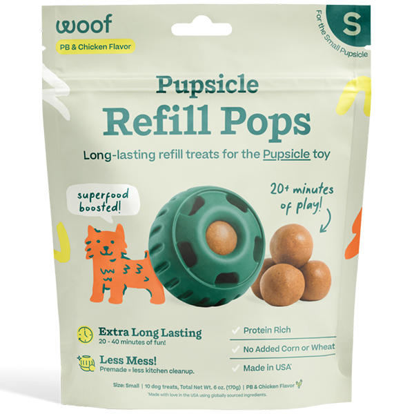 Woof Pet Dog Pupsicle Pops Chicken &amp; Peanut Butter, Size: S