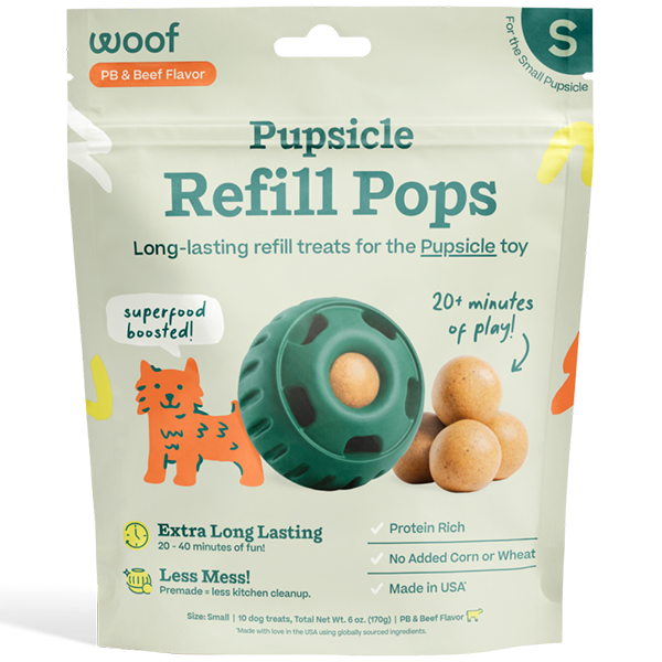 Woof Pet Dog Pupsicle Pops Beef &amp; Peanut Butter, Size: S