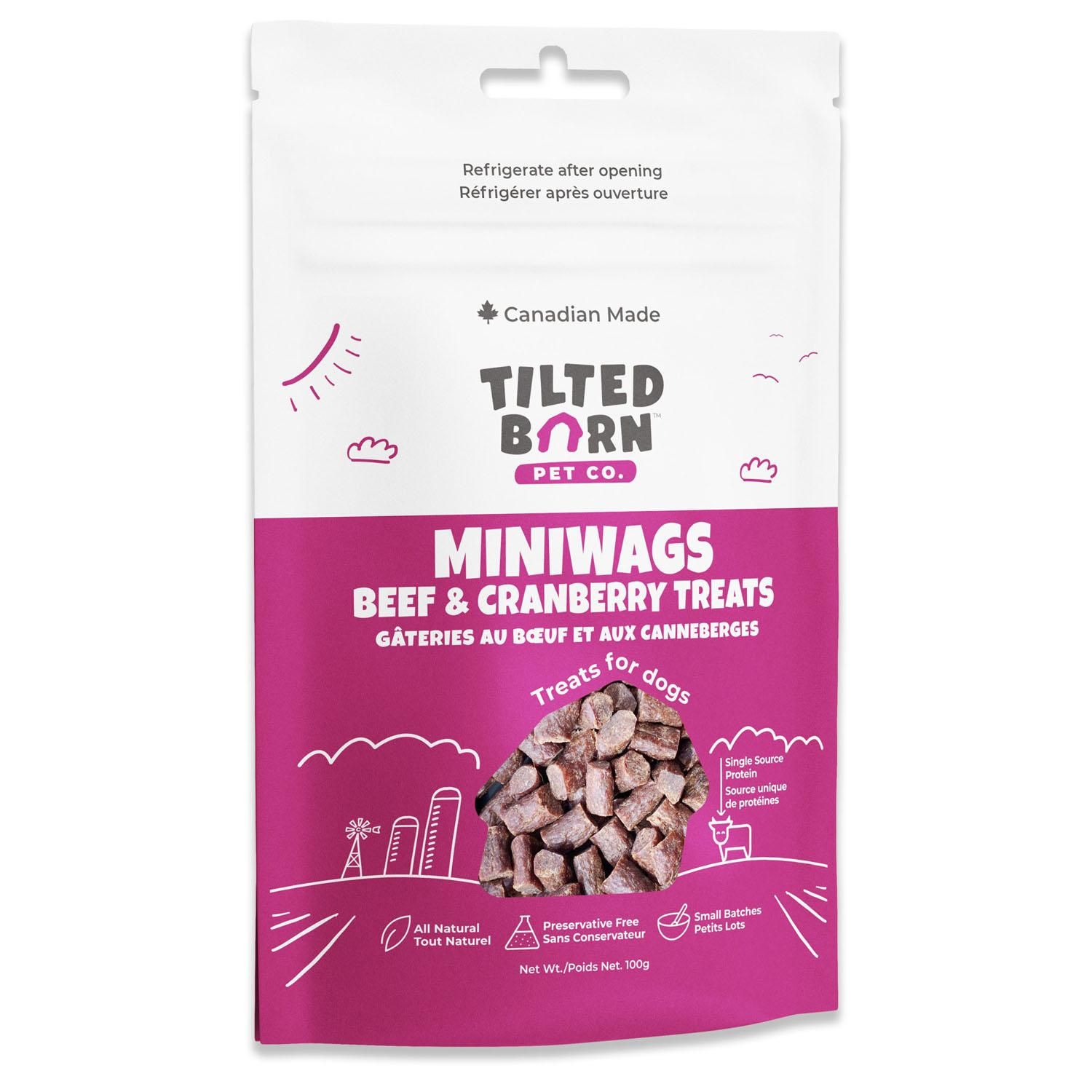 Tilted Barn Pet Co. Miniwags Beef &amp; Cranberry Treats