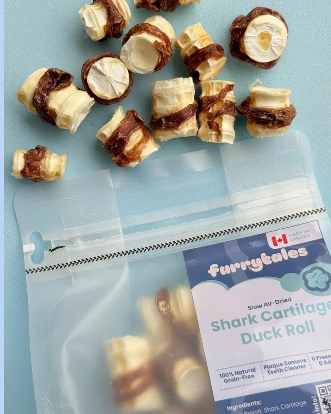 Furrytales Shark Cartilage Duck Roll 90g