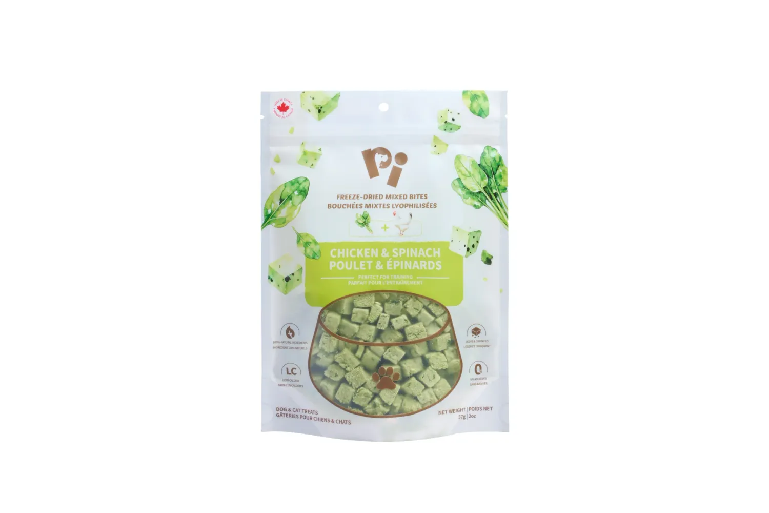 Pi Pet Freeze Dried Mixed Bites Chicken &amp; Spinach