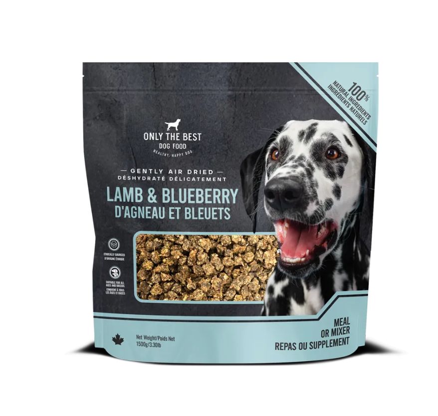 Only The Best Air Dried Adult Dog Food or Mixer - Lamb &amp; Blueberry 750g