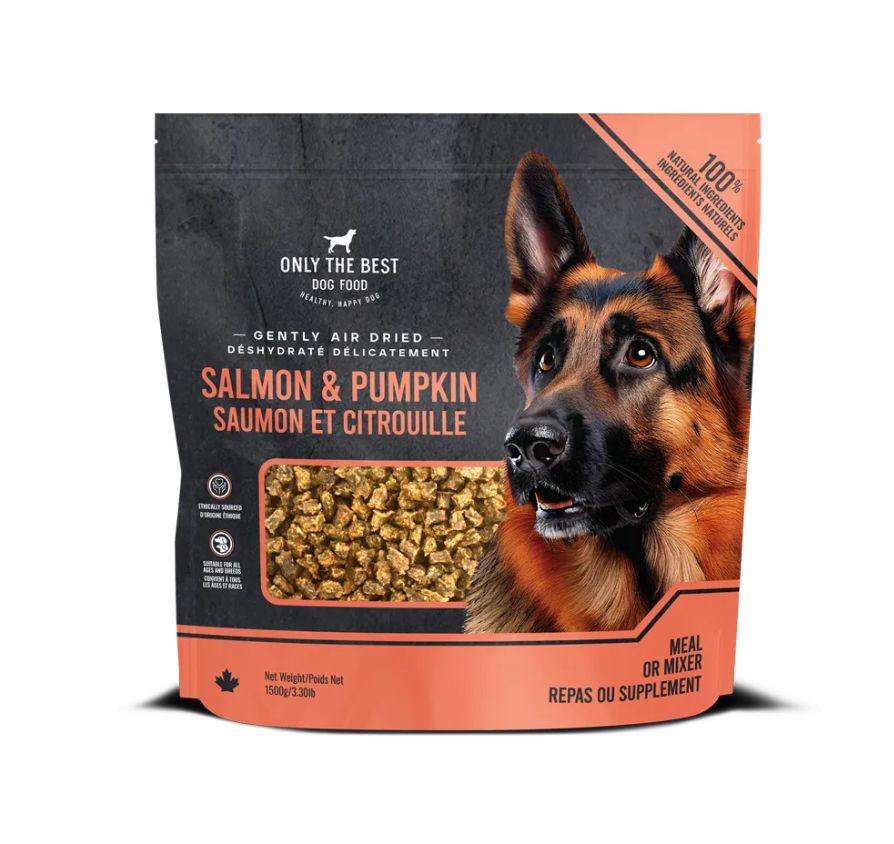 Only The Best Air Dried Adult Dog Food or Mixer - Salmon &amp; Pumpkin 750g