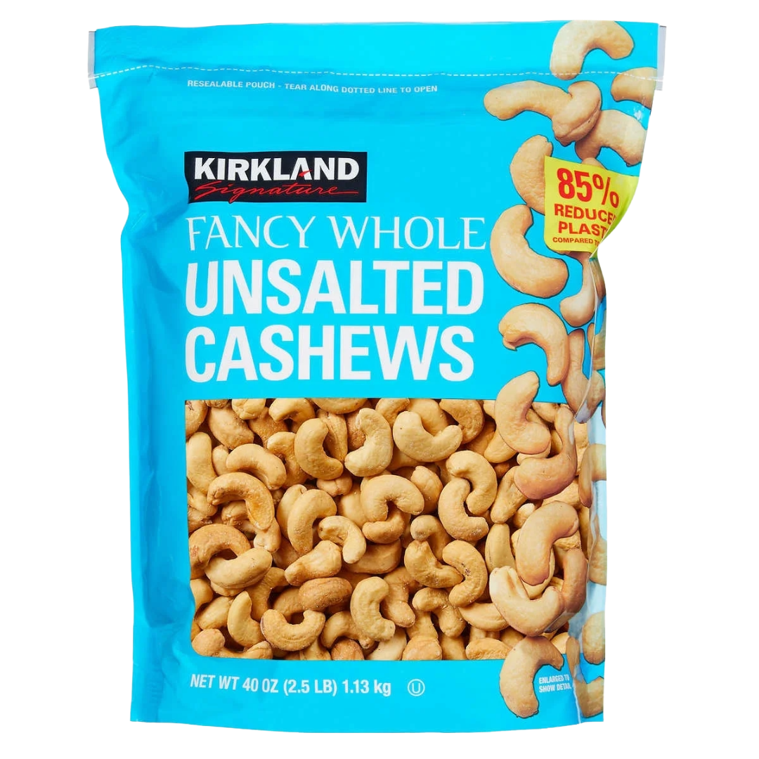 Kirkland Unsalted Cashews 2.5lb