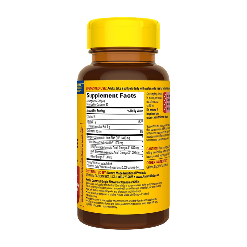 Nature Made Fish Oil Minis 1400mg 60 softgels