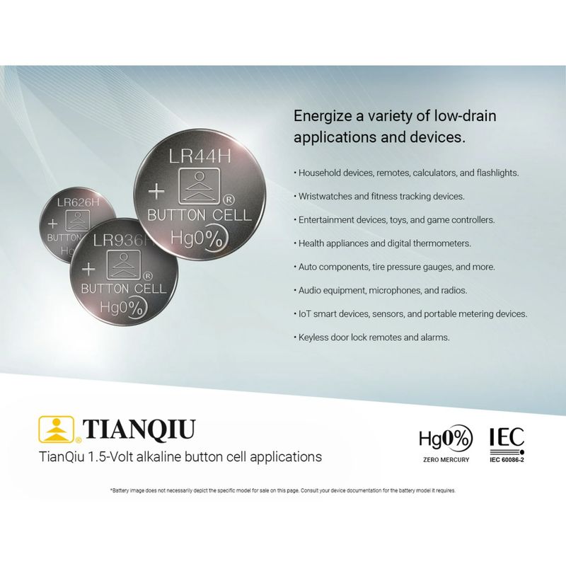 Tianqiu AG13/LR44H Battery 1.5V