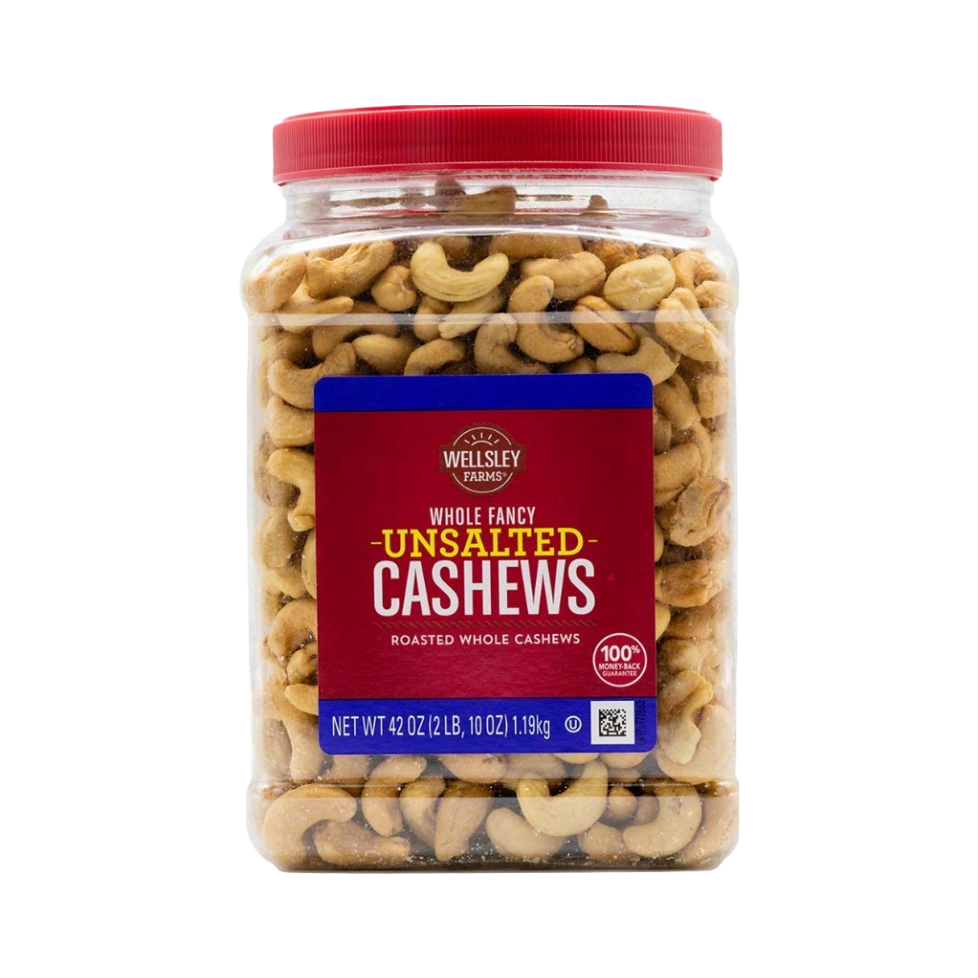 Wellsley Farms Whole Fancy Cashews Unsalted and Roasted 42oz