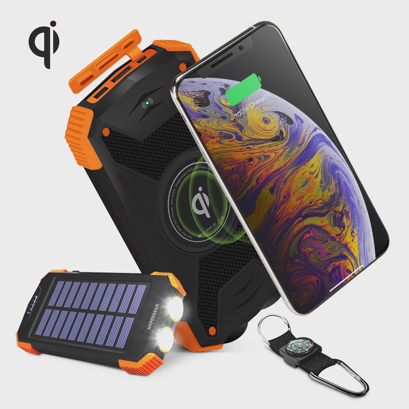 HYPERGEAR Wireless Solar Power Bank 10000mAh