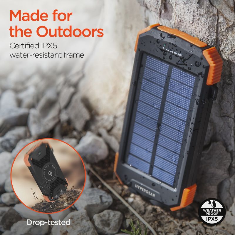 HYPERGEAR Wireless Solar Power Bank 10000mAh