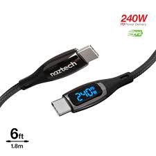 NAZTECH 240W USB-C Charging Cable with display 6ft