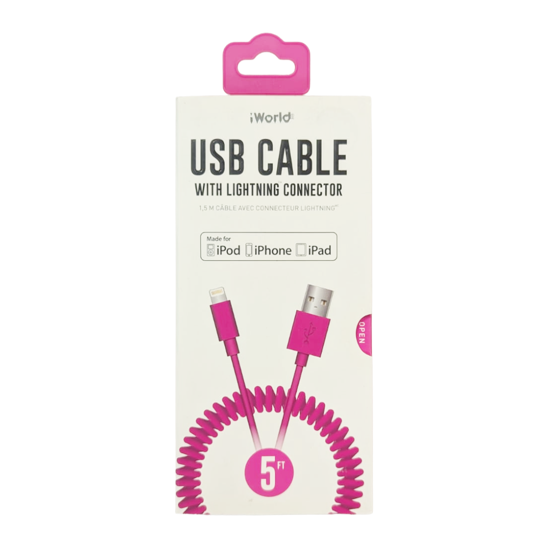 iWorld USB Cable w/Lightning 5ft