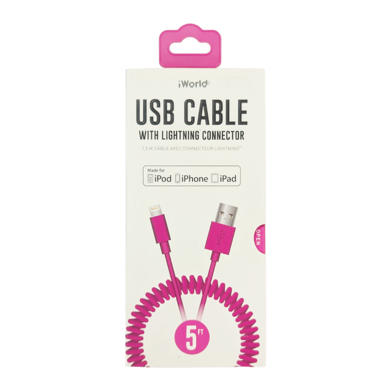 iWorld USB Cable w/Lightning 5ft