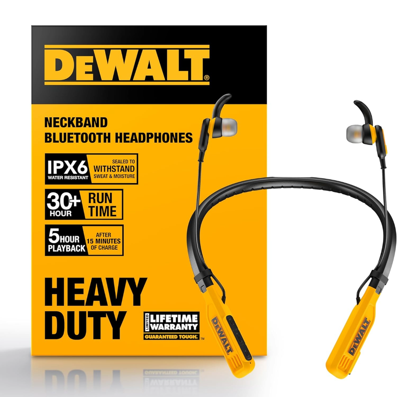DEWALT Headphones Wireless IPX6