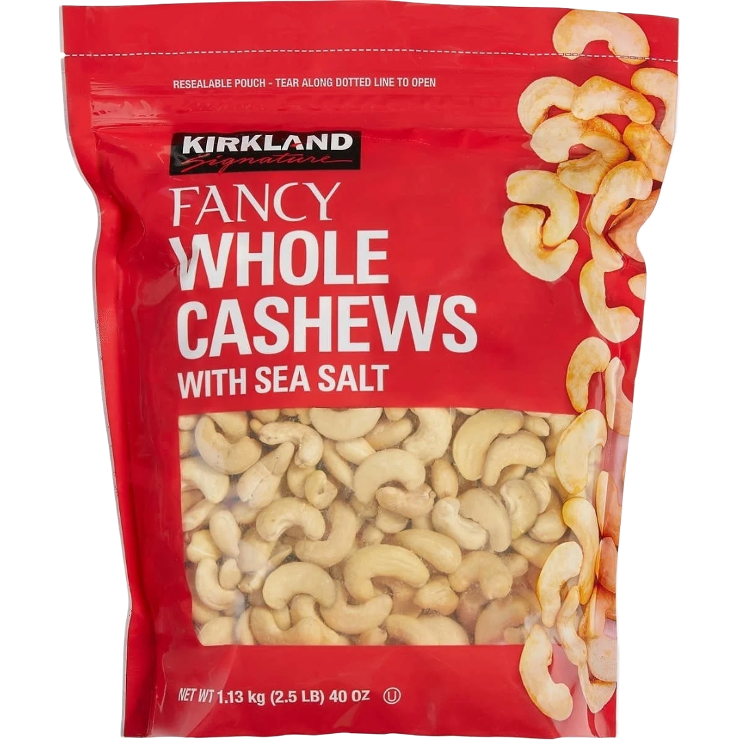 Kirkland Whole Fancy Cashews with Sea Salt 40oz