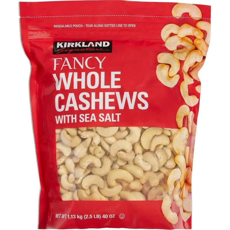 Kirkland Whole Fancy Cashews with Sea Salt 40oz