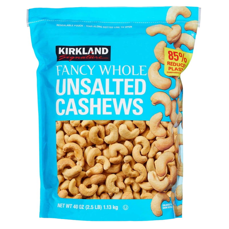 Kirkland Unsalted Cashews 2.5lb