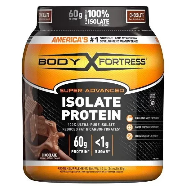 Body Fortress Isolate Protein Chocol 1.5lb, Flavor: Chocolate, Size: 680g