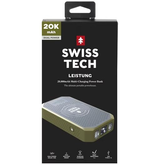 SwissTech Leistung Multi Charging Power 20000mAh, Size: 20000mAh