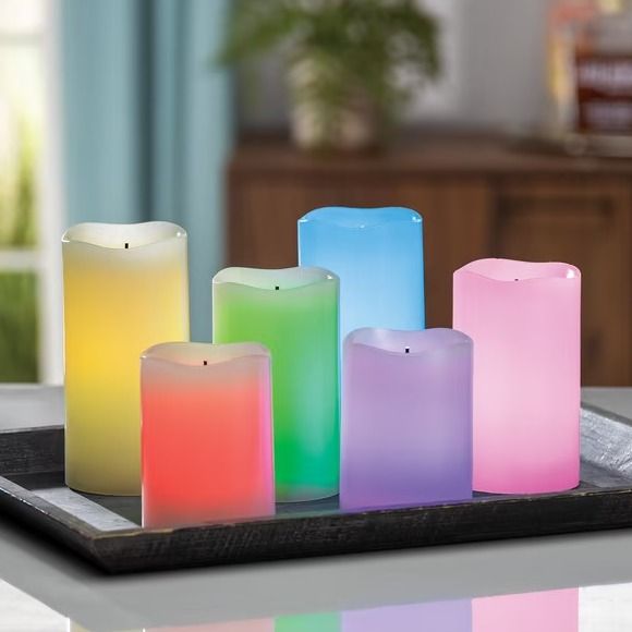 Glow Wick 6 Piece Set / 14 Batteries Included &amp; Multifunction Remote Control