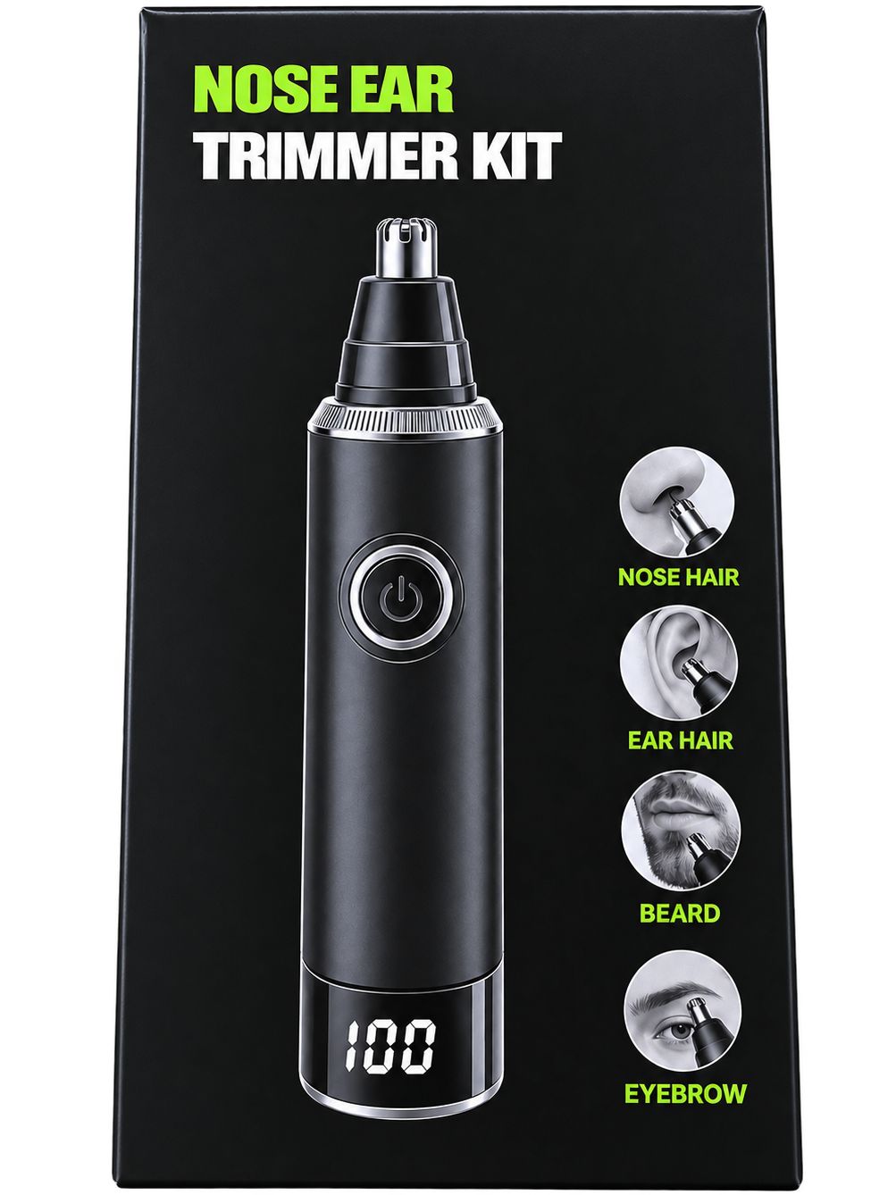 Ear &amp; Nose Hair Trimmer for Men Women - Rechargeable Hair Trimmer with Dual Edge Blades, Professional Hair Removal Tool(Black)