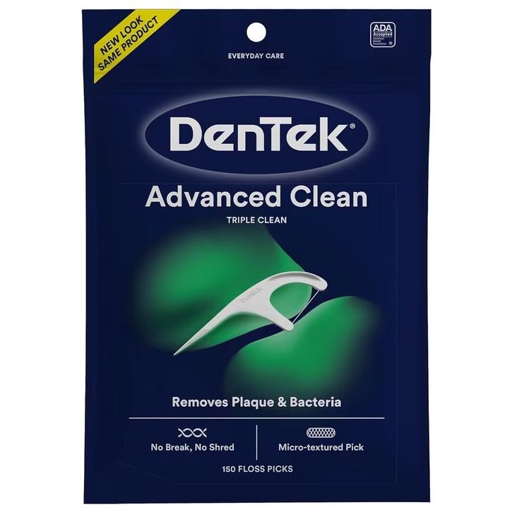 DenTek Triple Clean Advanced Clean Floss Picks, No Break Floss, 150 Count