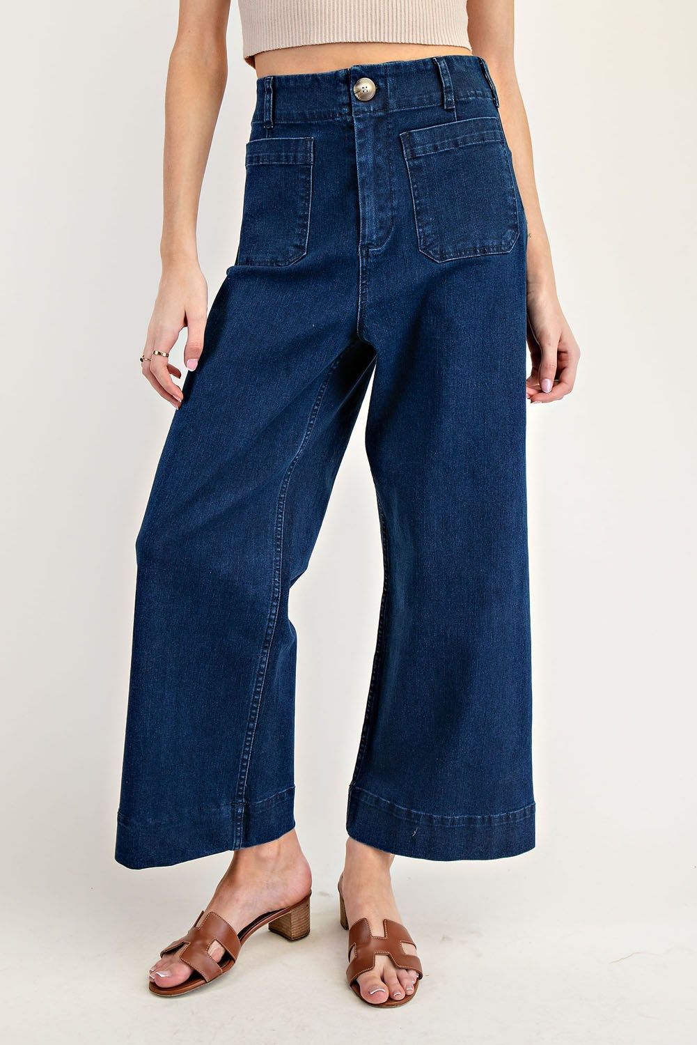 Denim Straight Leg Pants