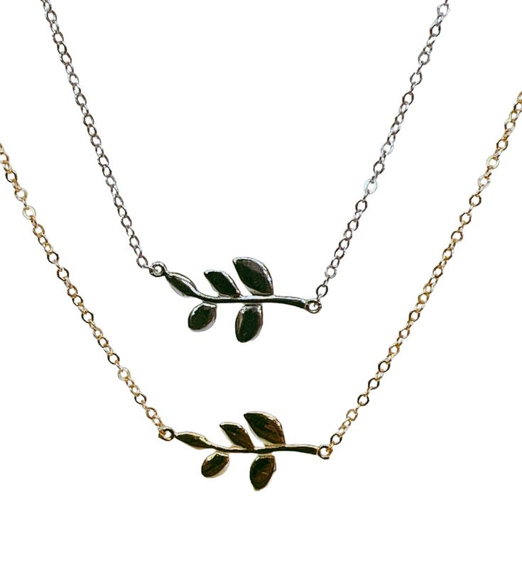 Sterling Silver Botanical Olive Leaf Necklace